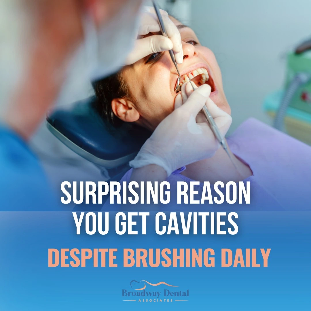 A patient with cavities receiving a dental exam